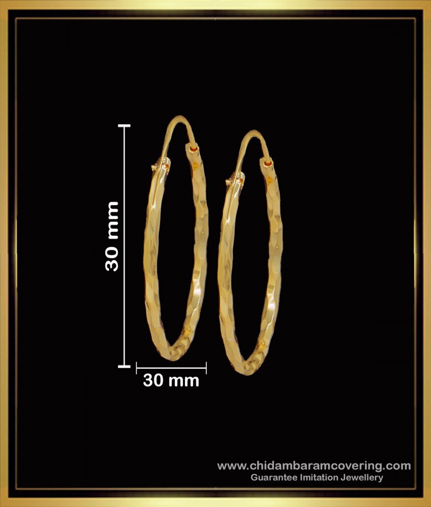 ERG1599 - Simple Daily Use Circle Gold Big Round Hoop Earrings