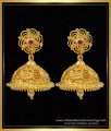 ERG1602 - Bridal Wear Ruby Stone South Indian Jhumkas Online Shopping 