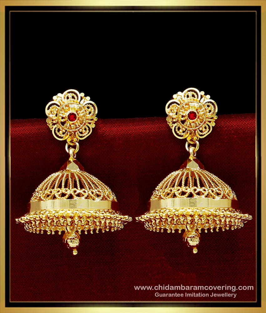 ERG1603 - Traditional Gold Design Big Jhumka Earrings Online Shopping