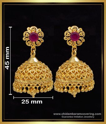 ERG1605 - First Quality Guaranteed Gold Plated Jhumka Earrings Online