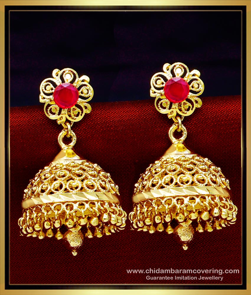 ERG1605 - First Quality Guaranteed Gold Plated Jhumka Earrings Online