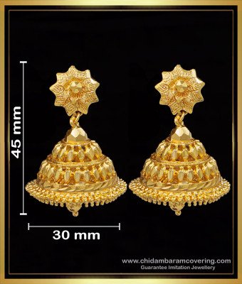 ERG1608 - Latest Kerala Jimikki Kammal Jhumka Design Gold Earrings 