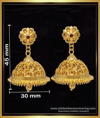 ERG1611 - Traditional Gold Model Jhumka Design Gold Earrings