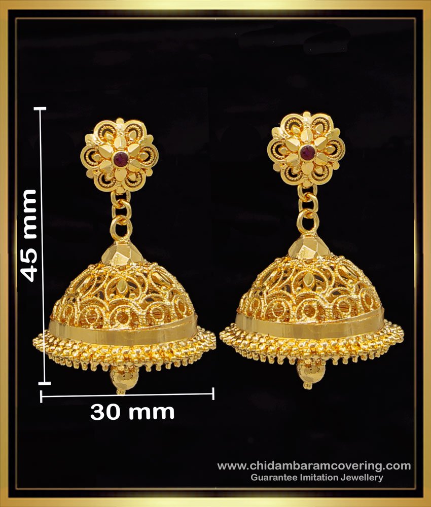 ERG1611 - Traditional Gold Model Jhumka Design Gold Earrings
