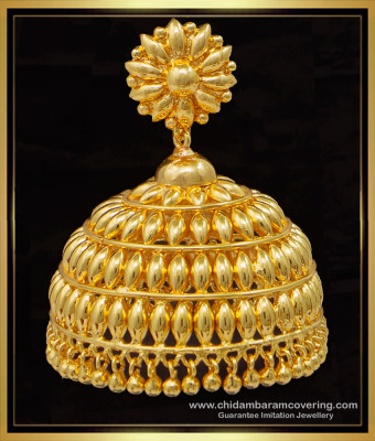 ERG1615 - Real Gold Design Light Weight Large Jhumka Earrings for Wedding  