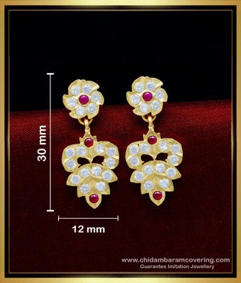 ERG1617 - Traditional Gold Design Stone Impon Kammal Earrings 