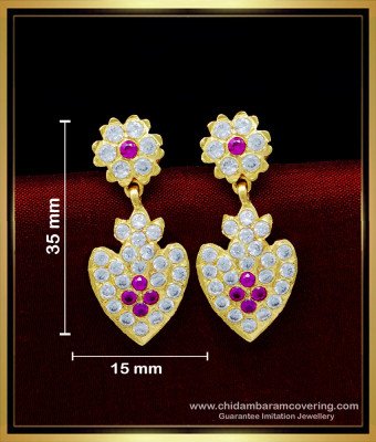 ERG1619 - Gold Design Panchaloha Dangle Earrings Gold Plated Jewellery 