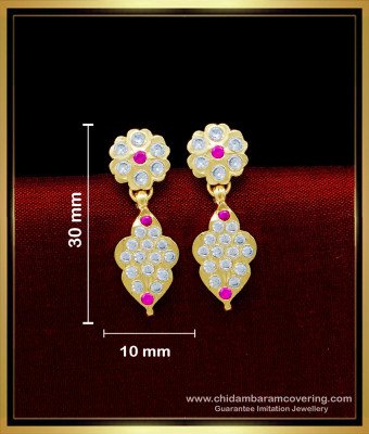 ERG1621 - Traditional Impon Jewellery Stone Gold Earrings for Kids