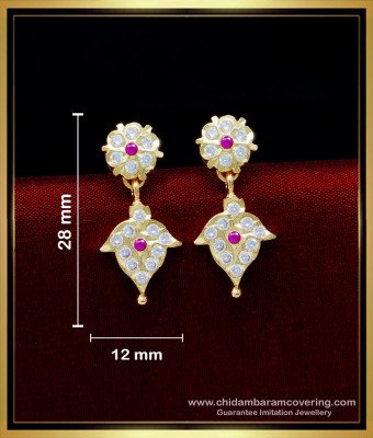 ERG1622 - Cute Daily Use Small Impon Stone Earrings for Kids Girl