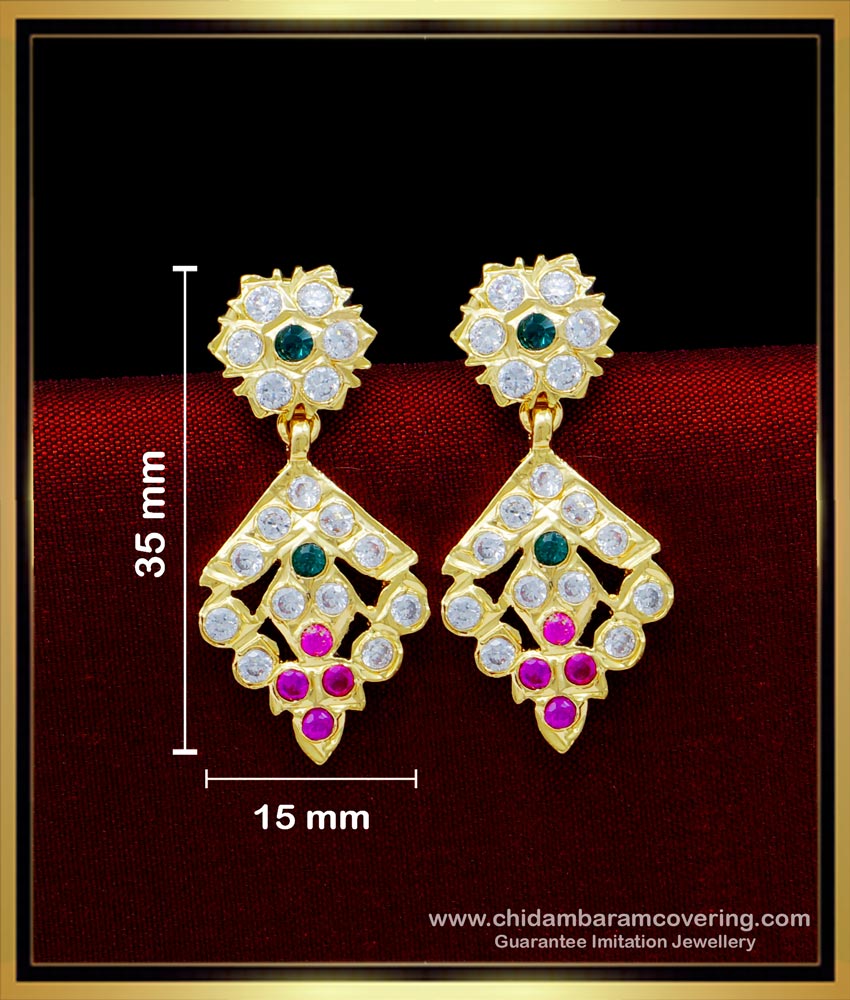 ERG1623 - Elegant Multi Stone Impon Earrings Online Shopping  