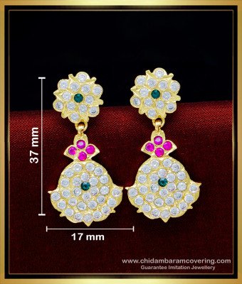 ERG1624 - Stunning Gold Multi Stone Gold Plated Impon Earring Design