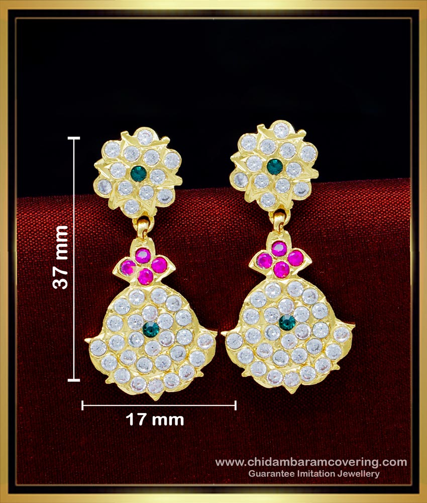 ERG1624 - Stunning Gold Multi Stone Gold Plated Impon Earring Design
