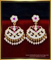 ERG1625 - Traditional South Indian Impon Stone Earrings for Wedding