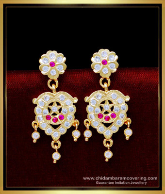 ERG1630 - New Model Ad Stone Impon Earrings Online Shopping