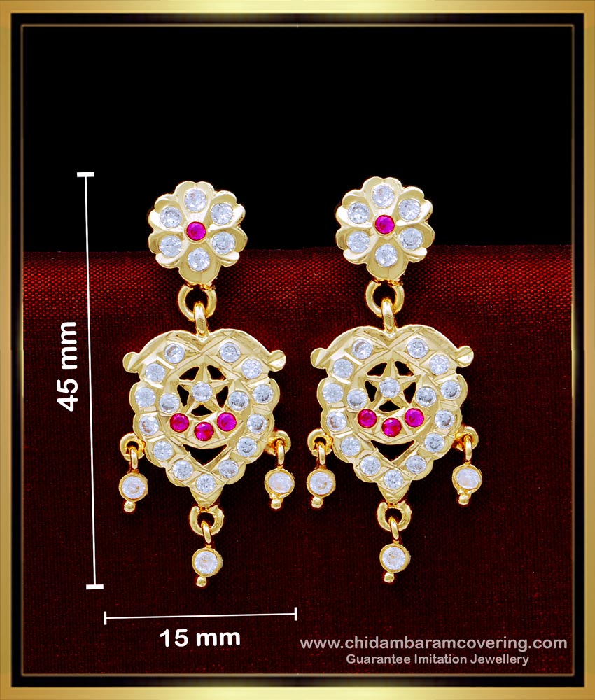 ERG1630 - New Model Ad Stone Impon Earrings Online Shopping