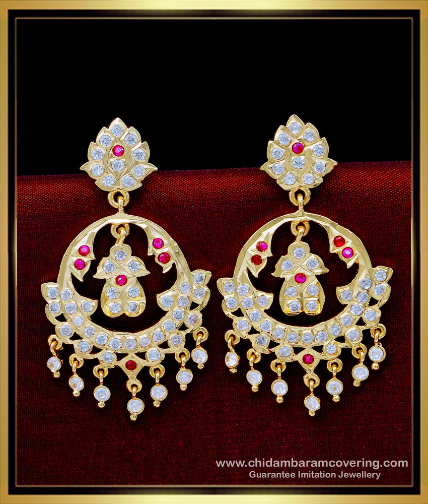 ERG1631 - Latest Wedding Impon Chandbali Impon Earrings Designs