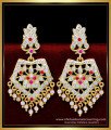 ERG1633 - South Indian Wedding Jewellery Impon Big Size Stone Earrings