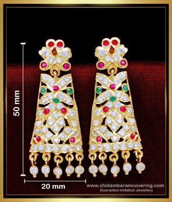 ERG1634 - Latest Multi Stone Women Impon Earrings Online Shopping