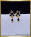 ERG1643 - Unique Party Wear Ad Stone Dark Blue Earrings Online