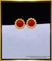 ERG1644 - 1 Gram Gold Jewellery Red Beads Coral Stud Earrings Designs