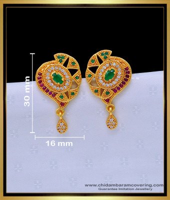 ERG1646 - Latest Model Zircon Stone Stud Earrings Designs for Women 