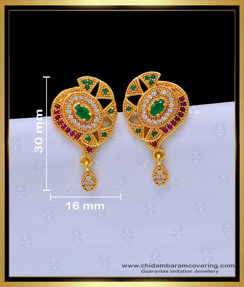 ERG1646 - Latest Model Zircon Stone Stud Earrings Designs for Women 