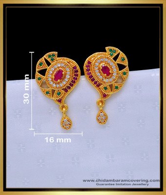 ERG1647 - Buy Big Size Party Wear Zircon Stone Earrings Online
