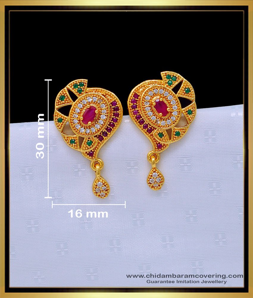 ERG1647 - Buy Big Size Party Wear Zircon Stone Earrings Online