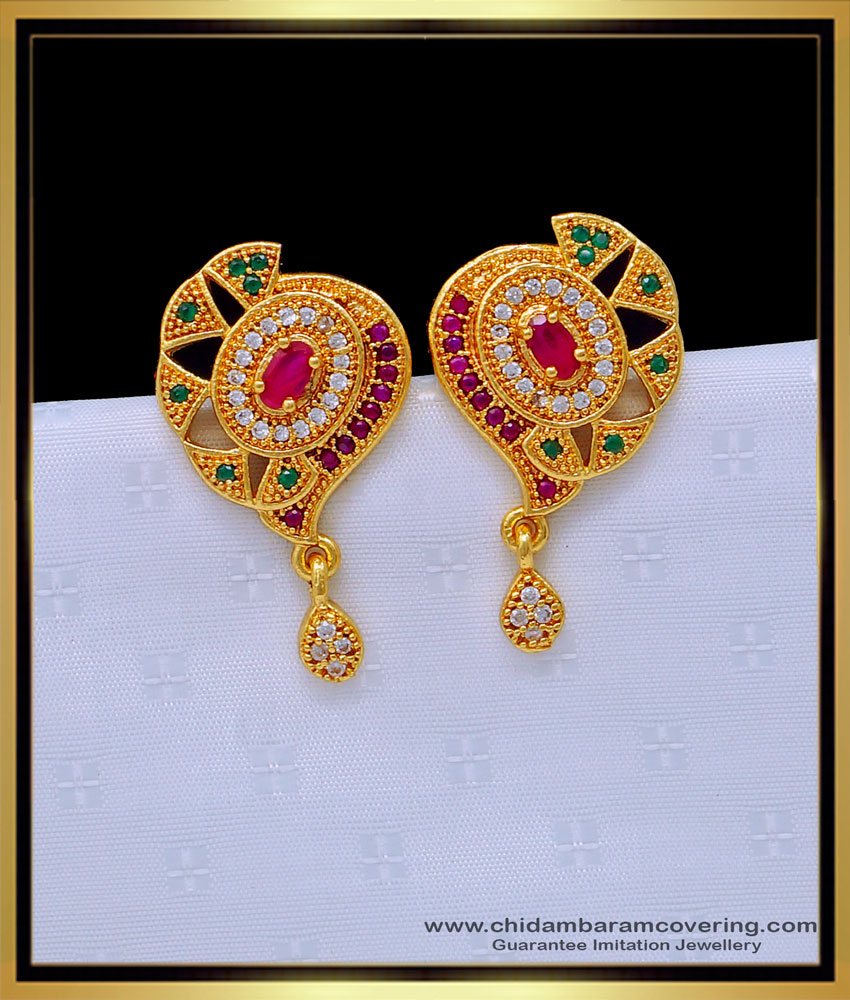 ERG1647 - Buy Big Size Party Wear Zircon Stone Earrings Online
