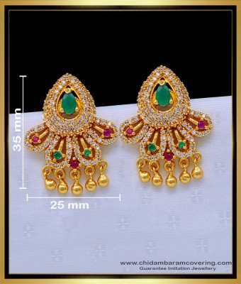 ERG1648 - Buy Large Size Stylish Multi Colour Zircon Stone Earrings Online
