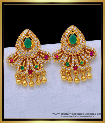ERG1648 - Buy Large Size Stylish Multi Colour Zircon Stone Earrings Online