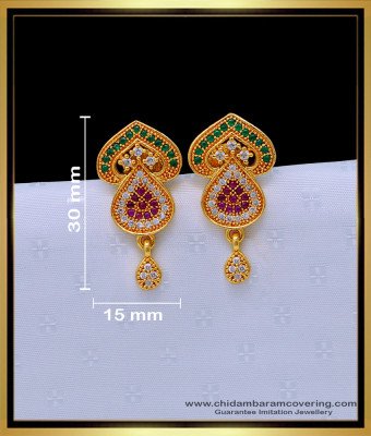 ERG1649 - Trendy Gold Plated Jewellery Multi Stone Stud Earrings Online