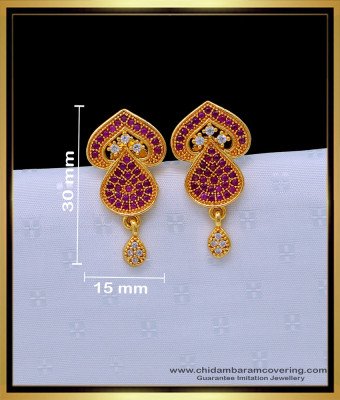 ERG1650 - New Model Gold Stone Earrings Designs for Daily Use