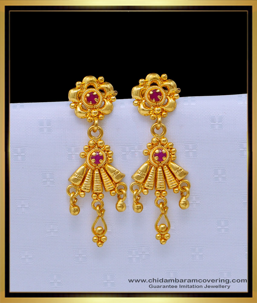 ERG1651 - Gold Plated Simple Gold Earrings Designs for Daily Use