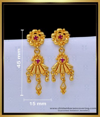 ERG1651 - Gold Plated Simple Gold Earrings Designs for Daily Use