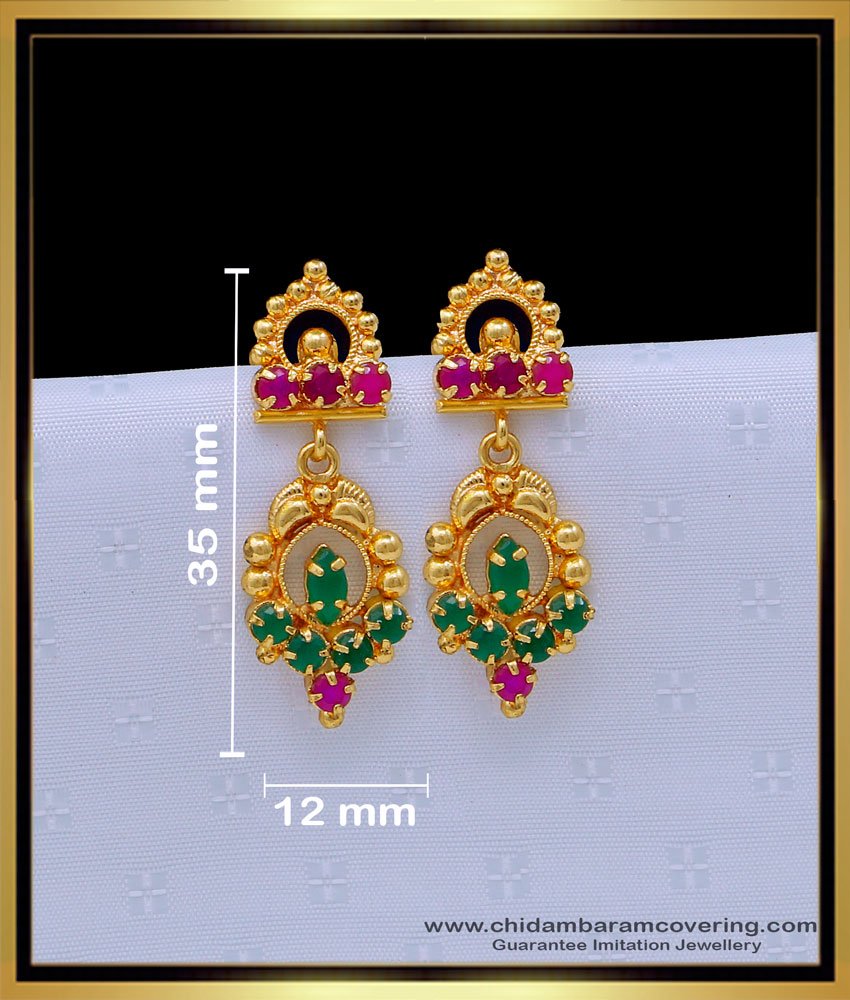 ERG1654 - Cute Ruby Emerald Stone Earrings Artificial Jewellery Buy Online