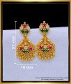ERG1655 - First Quality Multi Stone 1 Gram Gold Earrings Online 