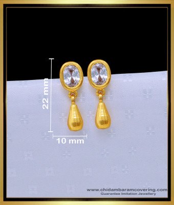 ERG1660 - First Quality White Stone 2 Gram Gold Earrings for Baby Girl