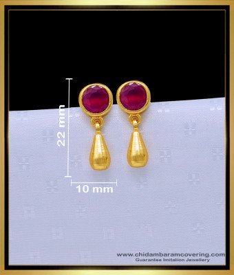ERG1661 - Single Stone Gold Earrings Designs Small Studs for Baby Girl