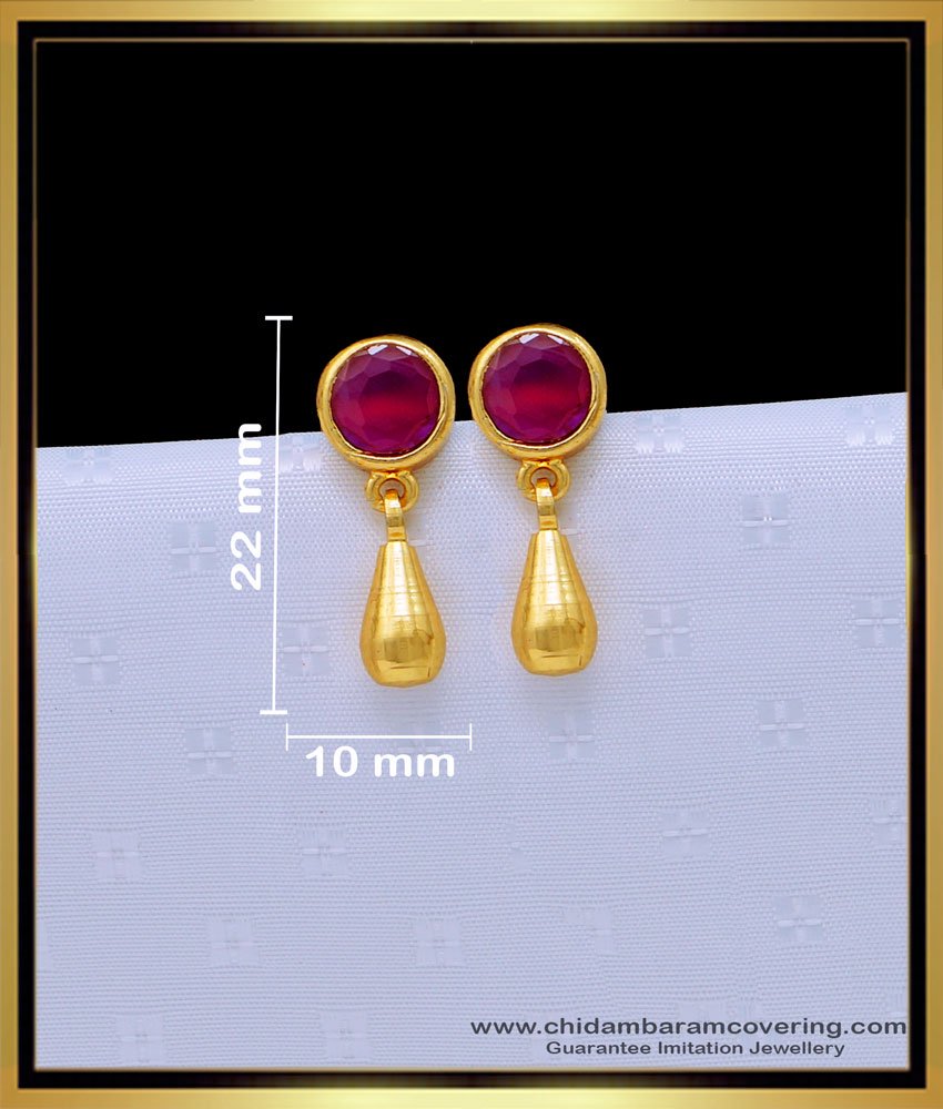 ERG1661 - Single Stone Gold Earrings Designs Small Studs for Baby Girl