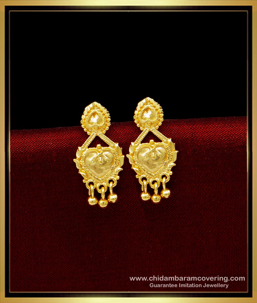 ERG1662 - Light Weight Small Earrings 1 Gram Gold Jewellery Online 
