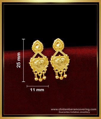 ERG1662 - Light Weight Small Earrings 1 Gram Gold Jewellery Online 