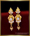 ERG1667 - Best Quality White Stone Long Hanging Earrings Design