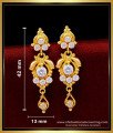 ERG1667 - Best Quality White Stone Long Hanging Earrings Design