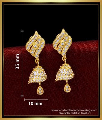 ERG1668 - New Design White Stone Jhumka Earrings Online Shopping