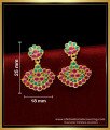 ERG1670 - Best Quality Impon Kammal Ruby Emerald Stone Earrings 