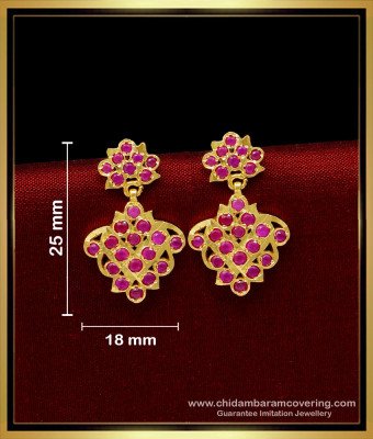 ERG1672 - Traditional Ruby Stone Impon Earrings Online Shopping