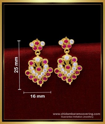 ERG1674 - 1 Gram Gold Jewellery Impon Earrings Designs for Girls