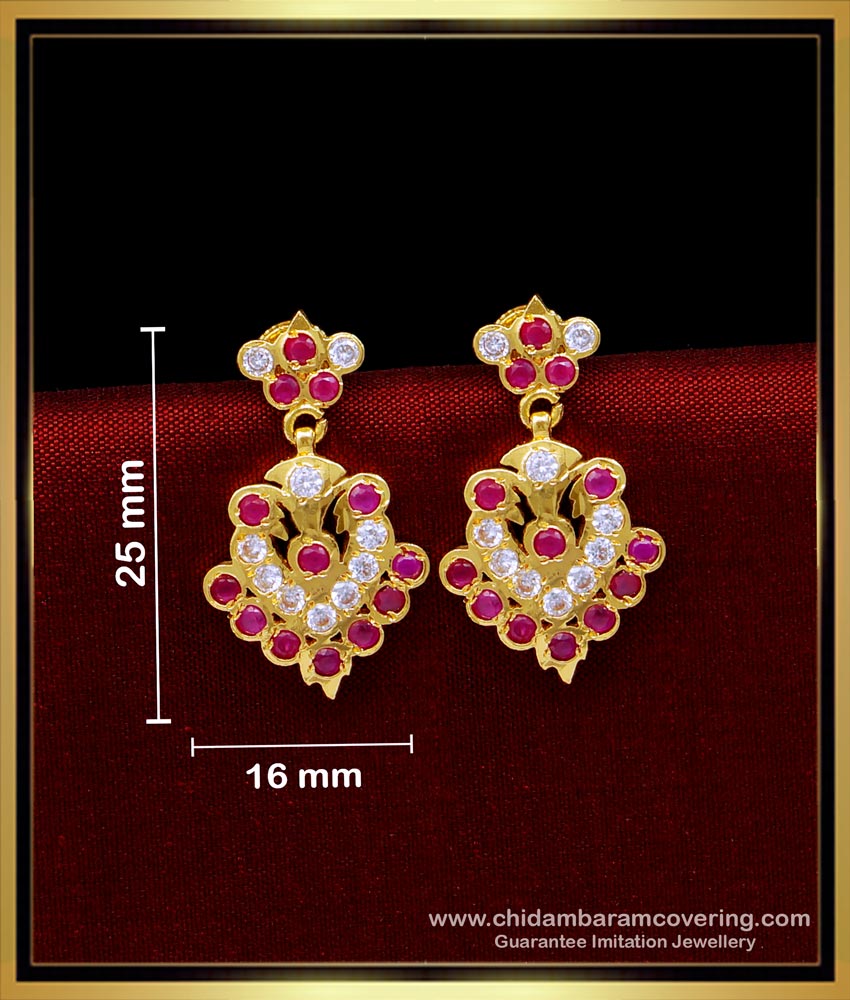 ERG1674 - 1 Gram Gold Jewellery Impon Earrings Designs for Girls