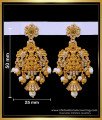 ERG1683 - Unique Ad Stone Lakshmi Antique Gold Earrings Designs 